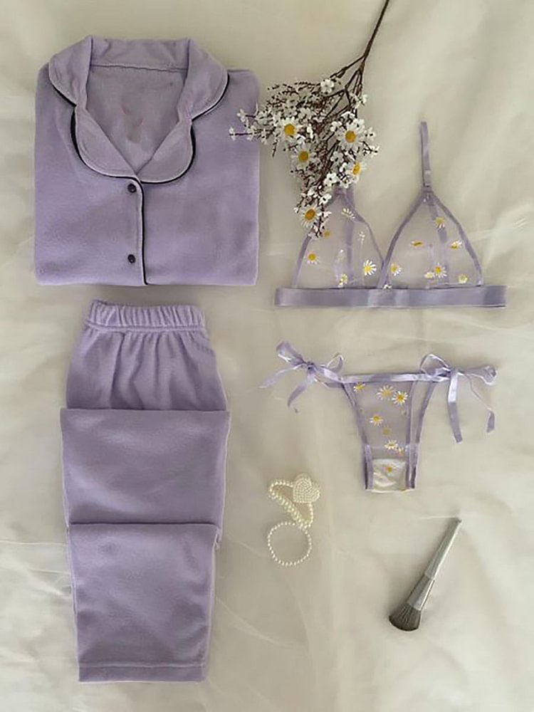 Sexy Night Suit & Bra Penty Set Combo for Women's